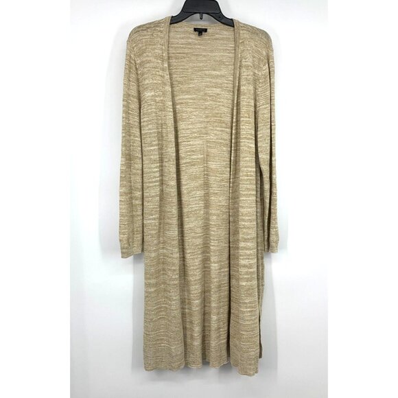 Talbots Duster Cardigan Marled Open Front Lightweight Knit - Picture 2 of 10